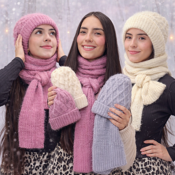 Set Premium de 3 Bufandas con Gorro